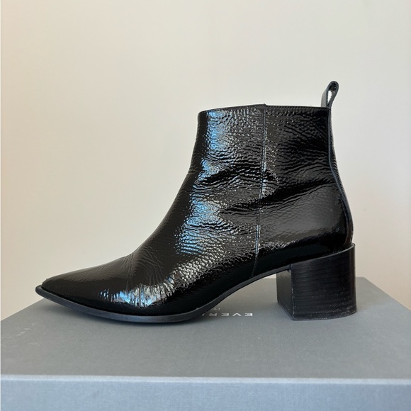 Everlane Boss Boot Black Patent - Picture 2 of 16